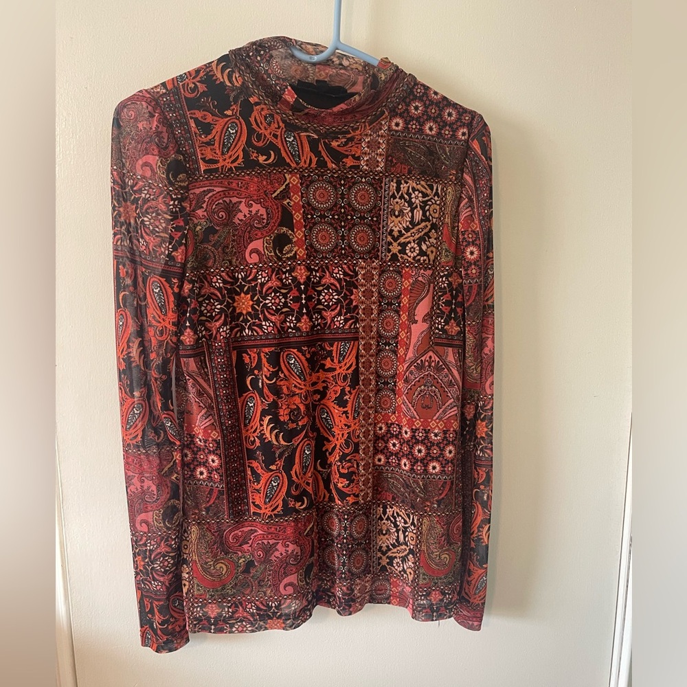 Bohemian Long Sleeve Patchwork Top